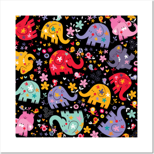 Elephants party Posters and Art